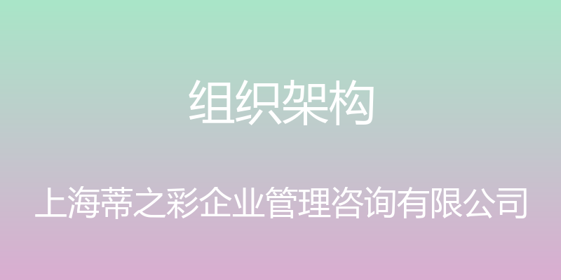 组织架构 - 上海蒂之彩企业管理咨询有限公司